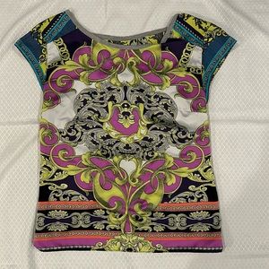 Beautiful in person! This silky shirt gets TONS of compliments! Size Small